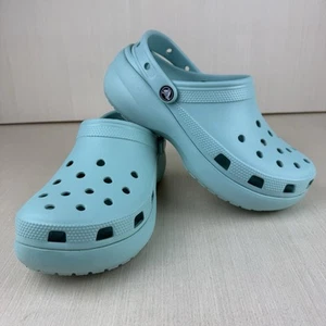 Crocs Classic Platform Clogs Shoes Sneaker Blue Women’s Size 10 206750 - Picture 1 of 12
