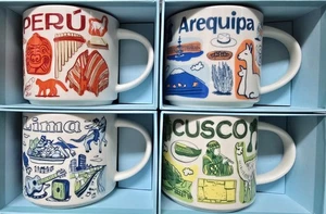 Starbucks Been There Series Peru Mug Set: Lima, Cusco, Arequipa, & Perú w/ Boxes - Picture 1 of 10