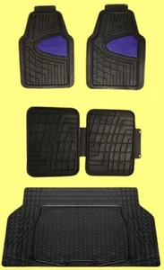 Monster Eye Set Of Universal Rubber Floor Mats 3 Rows Purple / Black #4419 AMZ36 - Picture 1 of 4