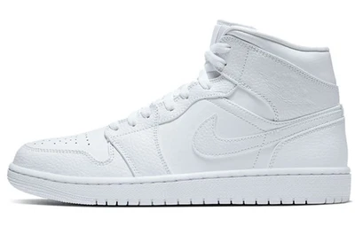 Jordan 1 Mid Triple White - 554724-130 - Image 1 of 4