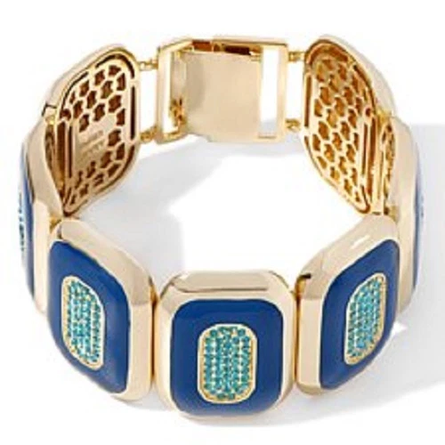 AKKAD Starry Nights 水晶和珐琅手链 全新带标签 Med/Lg.  HSN $119.95 — 第 1/1 张图片