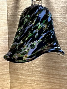 Large Emerald Hand Blown Art Glass Cascade Bell Ornament Hanging No Clapper - Picture 1 of 10