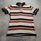 M&S Polo Shirt Mens Medium Multicoloured Striped Short Sleeve