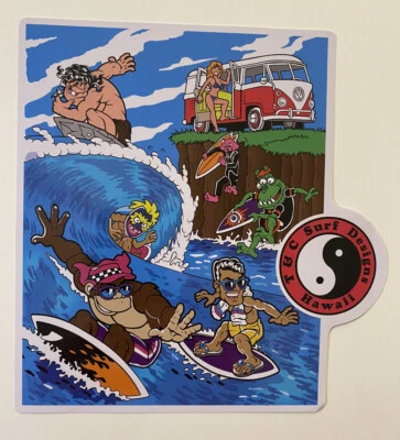 TOWN & COUNTRY HAWAII Town Country Surfboards STICKER T&C Vintage Surfing Sticker VW Volcom Eddie Go