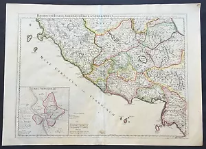 1711 Guillaume Delisle Large Antique Map of Rome and Regions, Italy - Picture 1 of 2