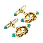 14K Gold Plated Krementz Vintage Jade Cufflinks Gorgeous Gift!