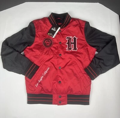 Acogedora chaqueta universitaria Hollister resistente al viento Los Ángeles California, para hombre talla XS Foto 1 de 4