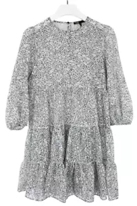 MAJE Dress Women's (EU) 40 3/4 Sleeve Transparent Floral Mini - Picture 1 of 10