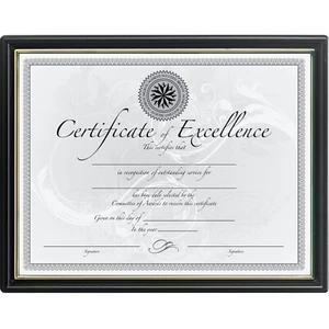 DAX Black & Gold Certificate Frame, 8.5" x 11" - Picture 1 of 1