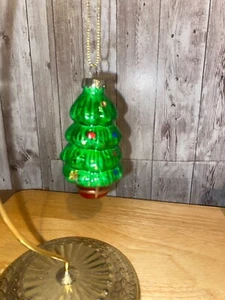 Vintage Blown Glass Christmas Tree Ornament With Red & Blue Accents - Picture 1 of 7