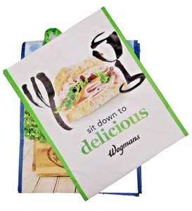 3 Pc Combo of Wegmans Reusable Shopping Tote Bags 2/With Support Liner 1 Mini - Picture 1 of 4