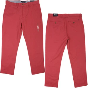 Tommy Hilfiger Custom Fit Chino Hose - 33 x30 - NEU - 60 $ verwaschen rot TH FLEX Hose - Bild 1 von 5