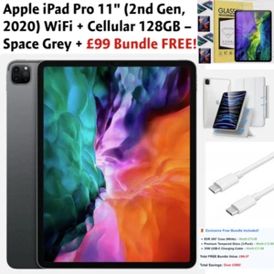 Apple iPad Pro 11-Inch 2020 128GB OpenedNeverUsed Bundle SpaceGrey Sale Cellular - Picture 1 of 24