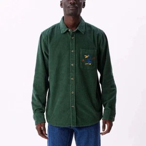 Camisa de pana de algodón orgánico con botones Obey Richard para hombre talla XL - Imagen 1 de 2
