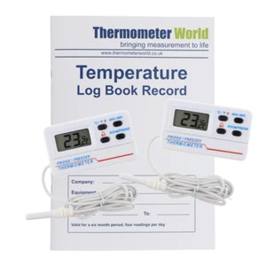 LIBRO DE REGISTRO DE TEMPERATURA CON DOS TERMÓMETROS DIGITALES MAX MIN FRIGORÍFICO CONGELADOR - EN-184 - Imagen 1 de 7