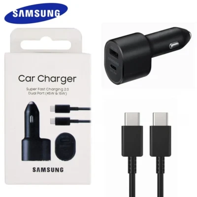 45W Dual Port Fast Charging Car Charger &Type-C Galaxy S23 S20 S25 S24 Note20 - Image 1 of 4