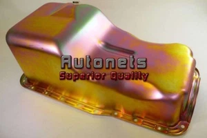Ford Front Sump Oil Pan 69-91 V8 351W Windsor Zinc Plated Mustang Stock Capacity - Picture 1 of 2