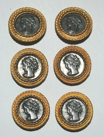 4 BUTTON COVERS 2 CLIP ON EAR RINGS MATCH Woman's profile Size 1" Cover