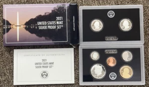 2021-S US Mint Silber Proof Set mit COA & Box 7 Münzen .999 USA - Bild 1 von 2