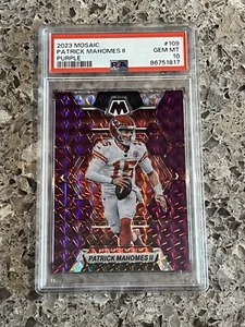 Patrick Mahomes 2023 mosaico púrpura mosaico Prizm #’d/49 PSA 10 GEMA COMO NUEVO - Imagen 1 de 2