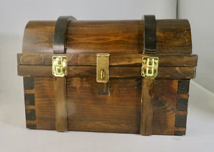 "Puzzle" Pirate Treasure Chest - Handcrafted - All Brass - 2 Secret Compartments - Picture 1 of 9