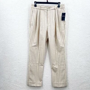 Lauren Ralph Lauren Damen plissierte Wollmischung beige schwarz gestreifte Hose Größe 8 - Bild 1 von 13