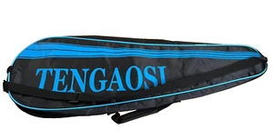 Tengaosi Badminton Racket Case -- Can Hold 2 Rackets -- Black & Blue - Picture 1 of 6