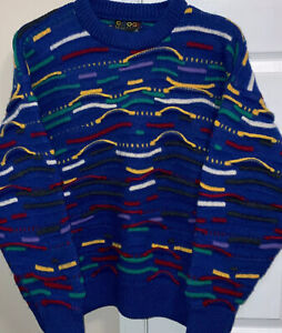 VTG COOGI | Coogi Australia | Coogi Sweater 3D Chunky-Knit Multi-Colored LG NWOT