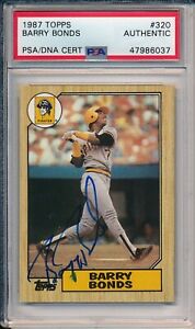 Barry Bonds Pittsburgh Pirates Auto Signed 1987 Topps Card #320 ~ PSA/DNA Slab