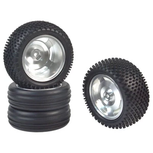 Aluminum Front Rear Wheel w/Buggy Tires for Tamiya DT02T DT03 Rising Fighter 2WD - Picture 1 of 14