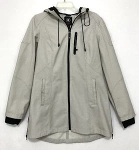 Halifax Canada Traders Jacket Hooded Soft-shell White W/Black Dots Size M - Picture 1 of 6