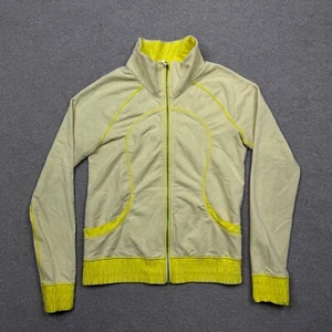 Lululemon Jacket Women 4 Yellow Full Zip Blissed Out Performance Lightweight Gym - Picture 1 of 9