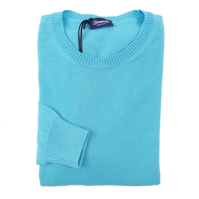 Suéter Drumohr Azul Aqua 100% Cachemira Cuello Redondo M (UE 50) NUEVO CON ETIQUETAS Foto 1 de 4