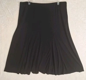 Ralph Lauren Damen Plus 3X schwarz Rock elastische Taille Pull-On Viskose Midi Neu mit Etikett - Bild 1 von 12