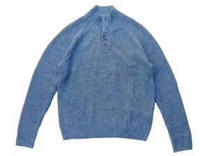 Lucky Brand Herren M grau Henley Stehkragen Wollmischung Strickpullover Sweater - Bild 1 von 6