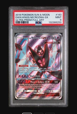 2018 POKEMON SUN & MOON ULTRA PRISM #143 FULL ART/DAWN WINGS NECROZMA GX PSA 9 - Image 1 of 3