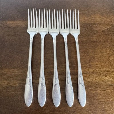 "Juego de 5 horquillas de rejilla Oneida Community Silver LADY HAMILTON plateadas 1932 8""" Foto 1 de 4