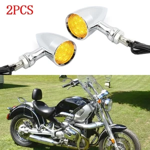 2x Luz ámbar de señal de giro LED de bala cromada de 10 mm para R1200C R18 R1250RS G310GS - Imagen 1 de 9