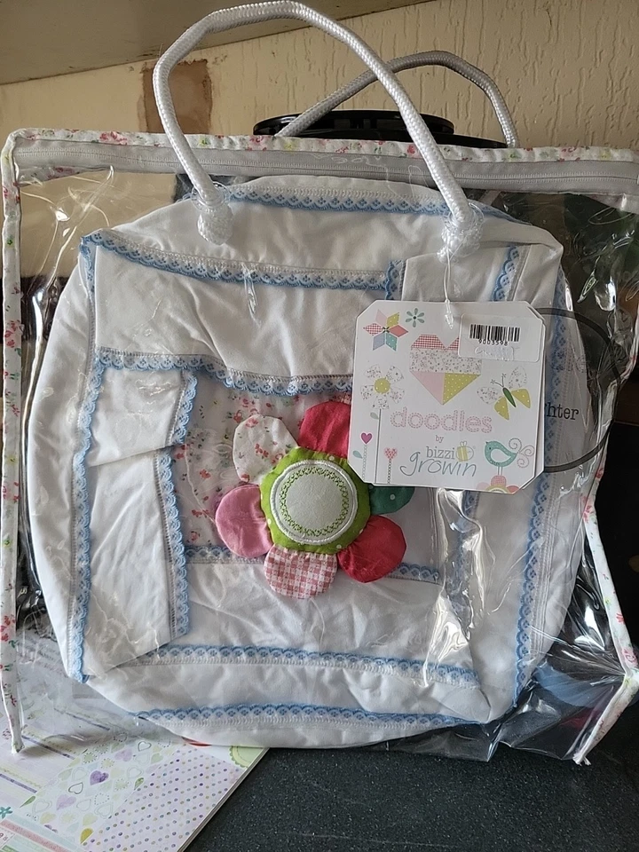 NURSERY UPLIGHTER DITSY FLORAL FABRIC LIGHT SHADE BABY BIZZI GROWIN DOODLES *NEW - Image 1 of 4