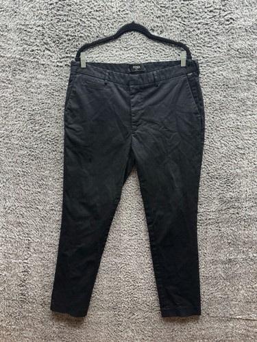 Pantalone abito Fendi Roma classico vita media nero misto lana donna taglia 56 IT