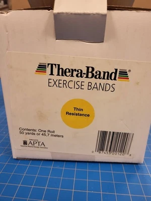 Banda de Ejercicio Thera-Band Resistencia Fina Amarilla 50 Yardas Rollo Fisioterapia Foto 1 de 4