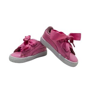 PUMA Basket Heart Patent Infant Girls Size 8C Sneaker Low Shoes Leisure Pink