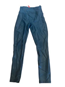 Leggings Small Spanx neri cropped shapewear ecopelle crop punk bagnato shimmer - Foto 1 di 4