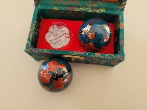 Chinese Baoding Balls Cloisonne Meditation Stress Relief Chime Massage Hand Bird - Picture 1 of 3