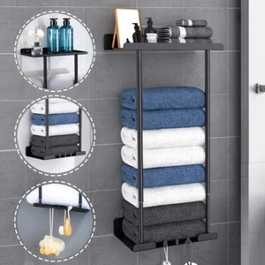 Skalierbarer Handtuchregal 38-75cm Selbstklebend Ablage Badezimmer Badetuchhalte - Bild 1 von 14