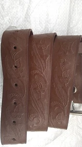 Scaffold 1&1/2'' Work Belt Engrave Tool Belt Heavy Duty Brown Leather Tool Pouch - Picture 1 of 3