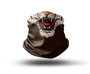 Washable Fabric Face Cover Neck Gaiter Unique Print Tiger III Design EU Made - Picture 1 of 5