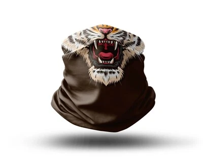 Washable Fabric Face Cover Neck Gaiter Unique Print Tiger III Design EU Made - Image 1 of 4