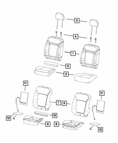 Cubierta trasera de asiento delantera izquierda genuina Mopar 2016-2017 Jeep Renegade 6DC36PS4AA Foto 1 de 1