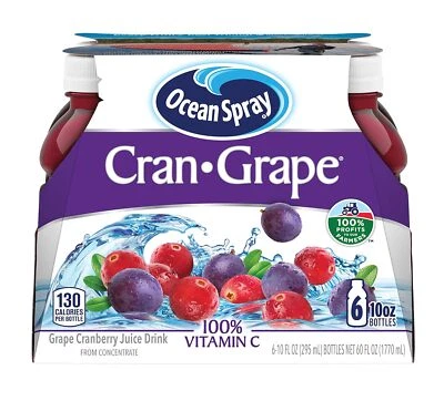 Ocean Spray Juice Drink, Cran-Grape, 10 Ounce Bottle (Pack of 6) - Image 1 of 4